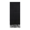 Max Mara Luxurious Cashmere Scarf With Fringed Hem And Logo Embroidery In Black