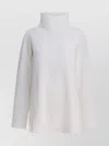 Max Mara Luxurious Cashmere Turtleneck Long Sleeve Top In White