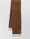 Max Mara Luxurious Scarf With Textured Finish And Frayed Edge In Brown