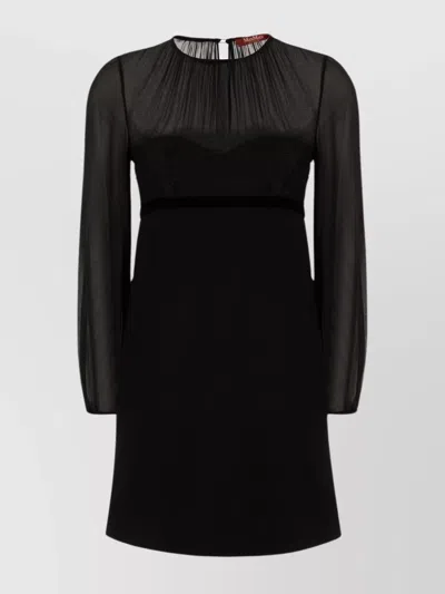 Max Mara Luxurious Silk And Acetate Blend Dress In Nero