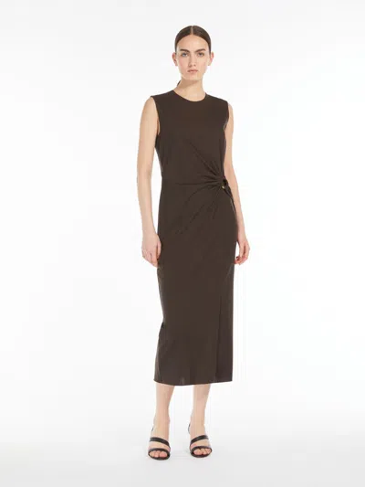 Max Mara Lyocell And Viscose Jersey Dress In Dark Brown