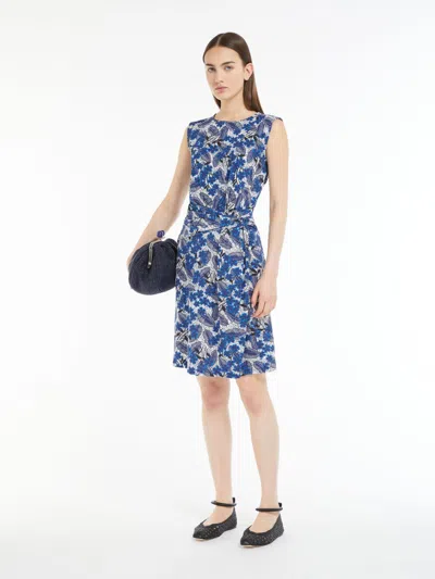 Max Mara Lyocell Jersey Dress In Blue