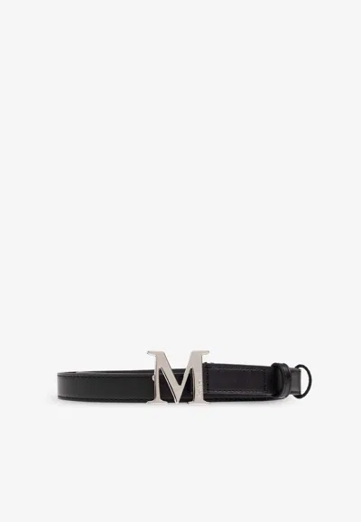 Max Mara M Classic Leather Belt In Black