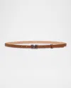 Max Mara Tan Leather Monogram Belt In Amber Brown