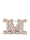Max Mara M Logo-plaque Brooch In Multi