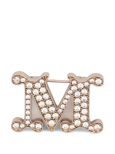 Max Mara M Logo-plaque Brooch In Multi