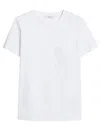 Max Mara Crew Neck Short Sleeves Soft Fabric Tops In White