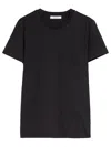 Max Mara Papaia Logo Cotton T-shirt In Black