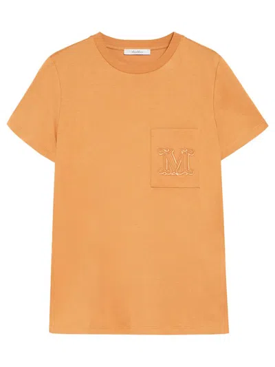 Max Mara M Monogram Cotton Jersey T-shirt Clothing In Orange