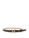 Max Mara M Monogram Leather Belt In Multi