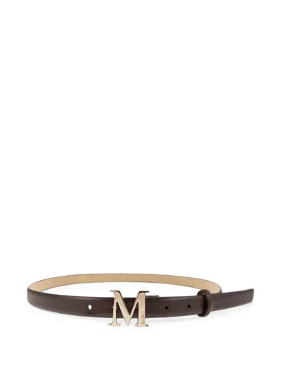 Max Mara M Monogram Leather Belt In Multi