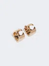 Max Mara M Sign Round Metal Earrings In Gold