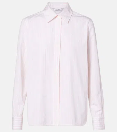 Max Mara Maccenni Striped Cotton Shirt In White