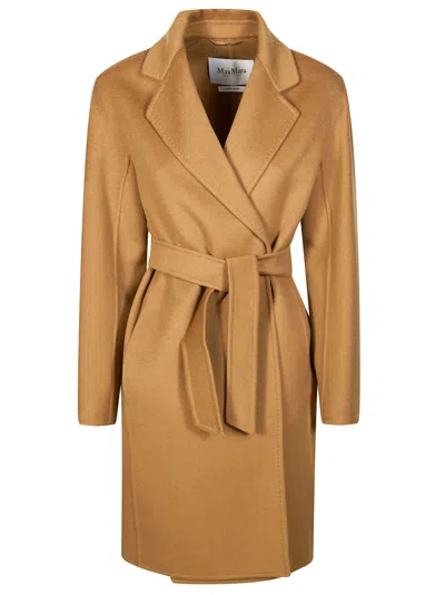 Max Mara Maceri Belted Overcoat For Women In Brown