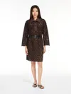 Max Mara Macramé And Poplin Dress In Chocolate