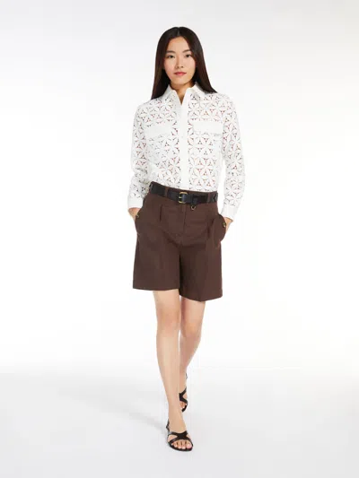 Max Mara Macramé And Poplin Shirt In White