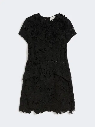Max Mara Macramé Hourglass Dress In Black