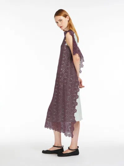 Max Mara Macramé Lace Dress In Purple