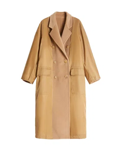 Max Mara Mad1951 Double-sided Coat In Brown