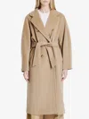 Max Mara Cles Single-breasted Wool Coat In Beige