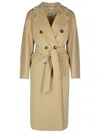 Max Mara Madame' Beige Wool Blend Coat In Beige