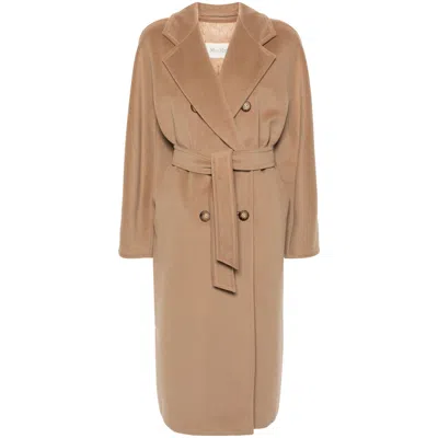 Max Mara Madame Belted Coat In Animal Print