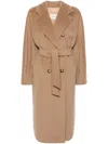Max Mara Madame Double Breasted Wool Cashmere Coat Coats Beige In Brown