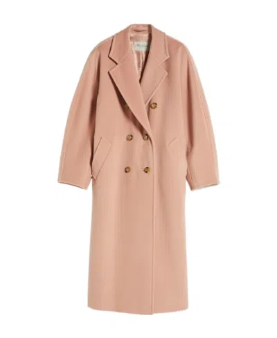 Max Mara Madame Belted Coat In Nude