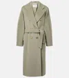 Max Mara Madame Belted Wool And Cashmere Coat In Green