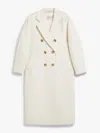 Max Mara Double-breasted Wool Coat In White