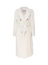 Max Mara Double-breasted Wool Cashmere Coat In White
