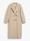 Max Mara Madame Virgin Wool And Ecru Cashmere Coat In Neutral