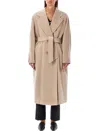 Max Mara Madame Double-breasted Belted Coat In Beige