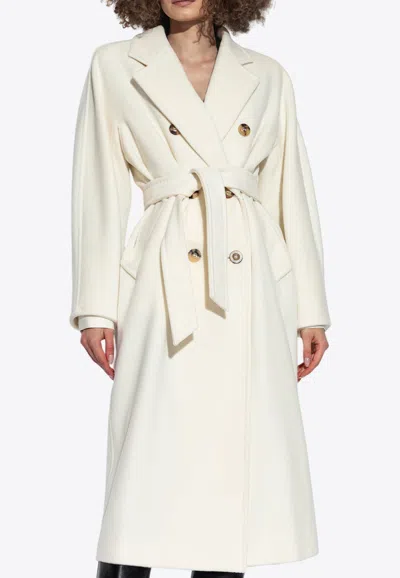 Max Mara Madame Double-breasted Coat In Cream