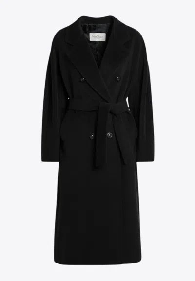 Max Mara Madame Double-breasted Coat In Wool And Cashmere In Black