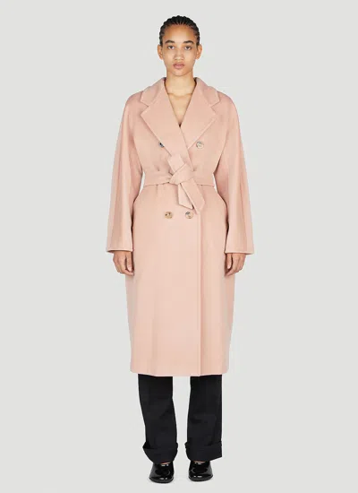 Max Mara Madame Double Breasted Coat In Pink