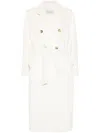 Max Mara Waterproof Gabardine Wool Windbreaker In White