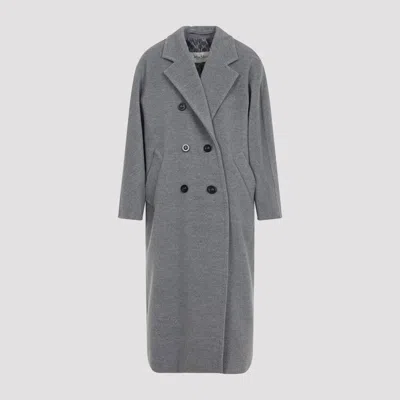 Max Mara Madame Double Breasted Peacoat For Women In Gray