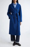Max Mara Madame Double Breasted Wool & Cashmere Coat In Blue
