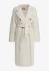 Max Mara Madame Double-breasted Wool-blend Coat In White