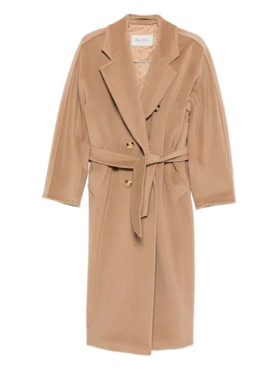 Max Mara Madame Double-breasted Wool Coat In Brown