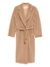 Max Mara Madame Double-breasted Wool Coat In Brown