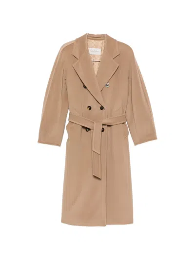 Max Mara Madame Double-breasted Coat In Brown