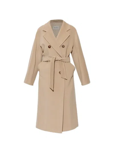 Max Mara Madame Double-breasted Coat In Pink