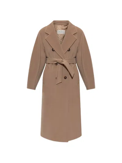Max Mara Madame Double-breasted Coat In White