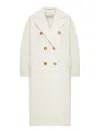 Max Mara Madame Double-breasted Coat In White