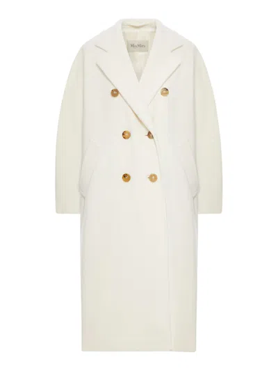 Max Mara Madame Double-breasted Coat In White