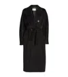 Max Mara Madame Double Breast Wool Blend Coat In Black