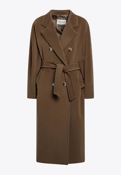 Max Mara Madame Iconic Double-breasted Coat In Brown
