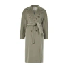 Max Mara Madame Belted Wool And Cashmere Coat In Green